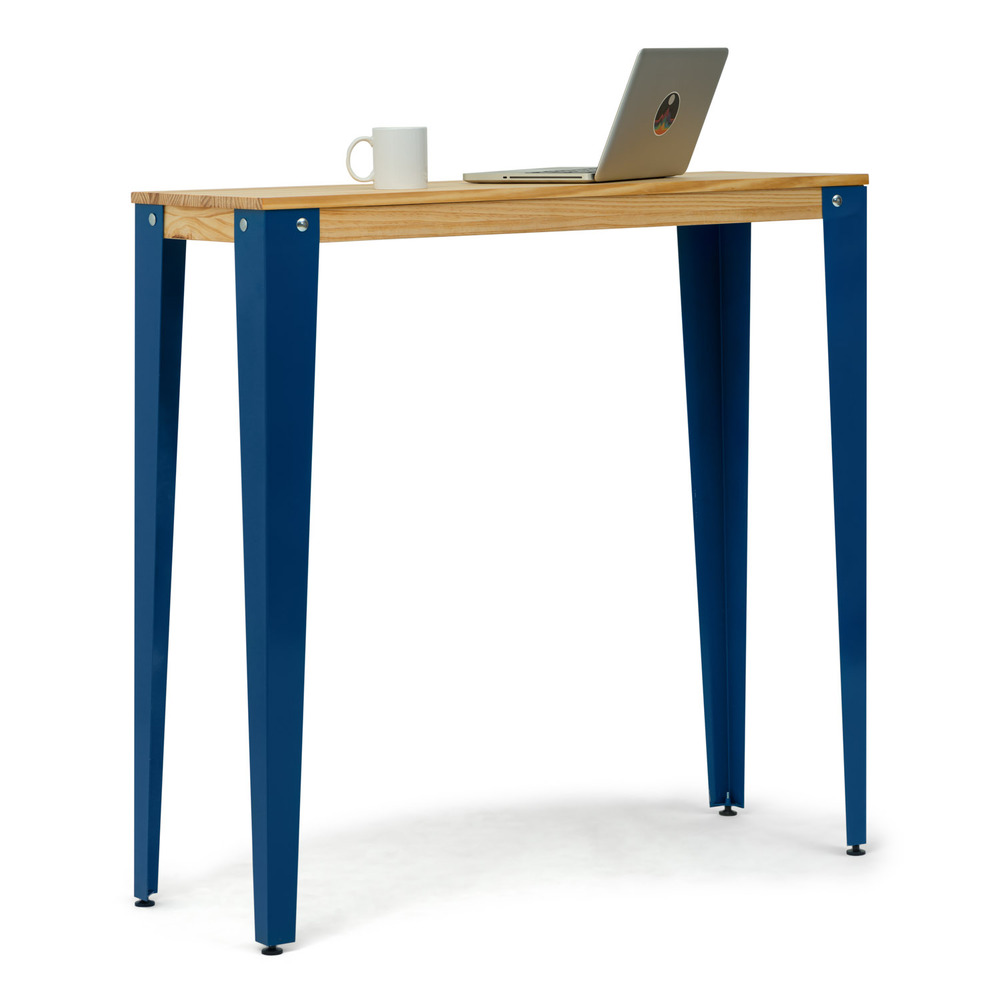 Mesa Alta Industrial Lunds ECO Azul en Madera de Pino Natural Box Furniture