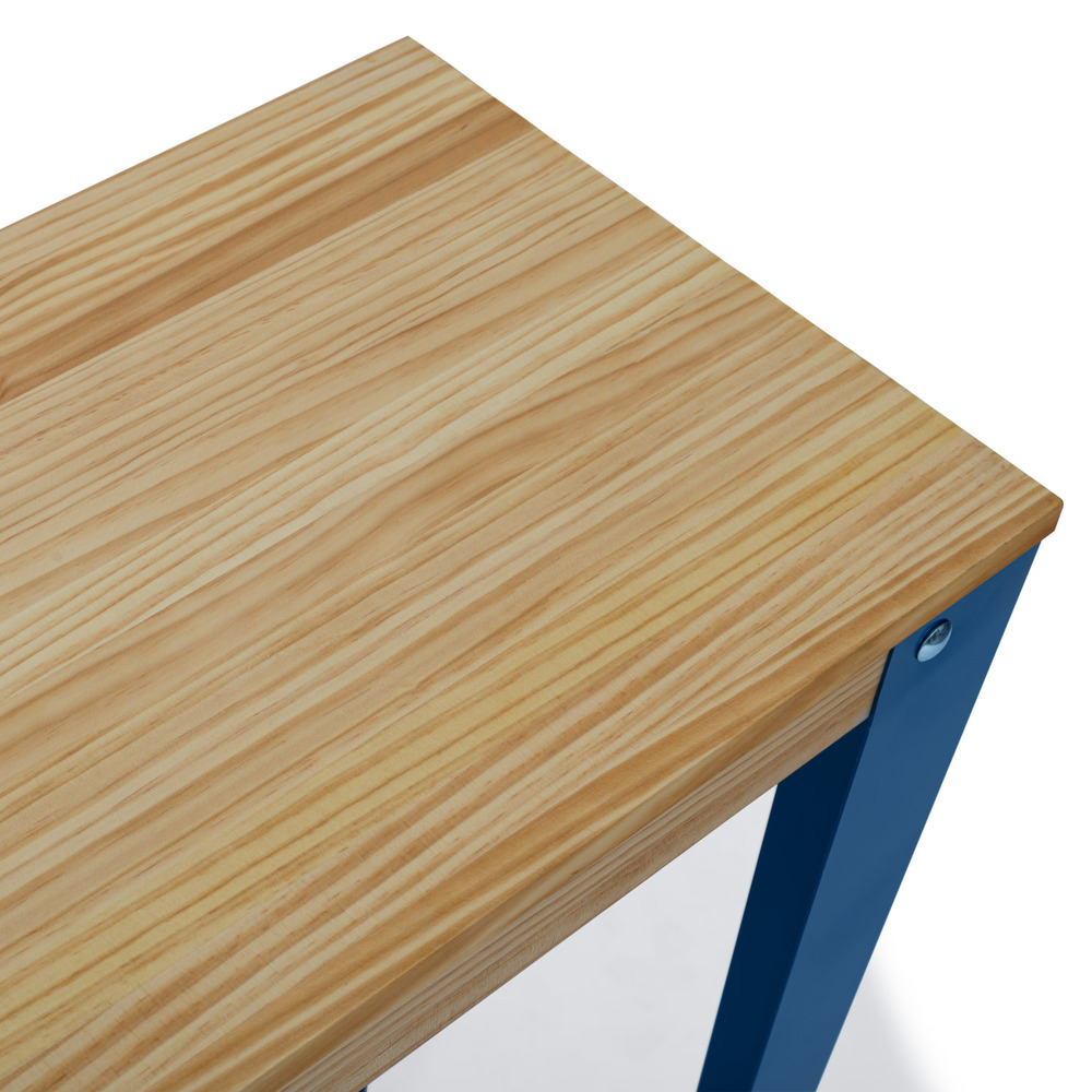 Mesa Alta Industrial Lunds ECO Azul en Madera de Pino Natural Box Furniture