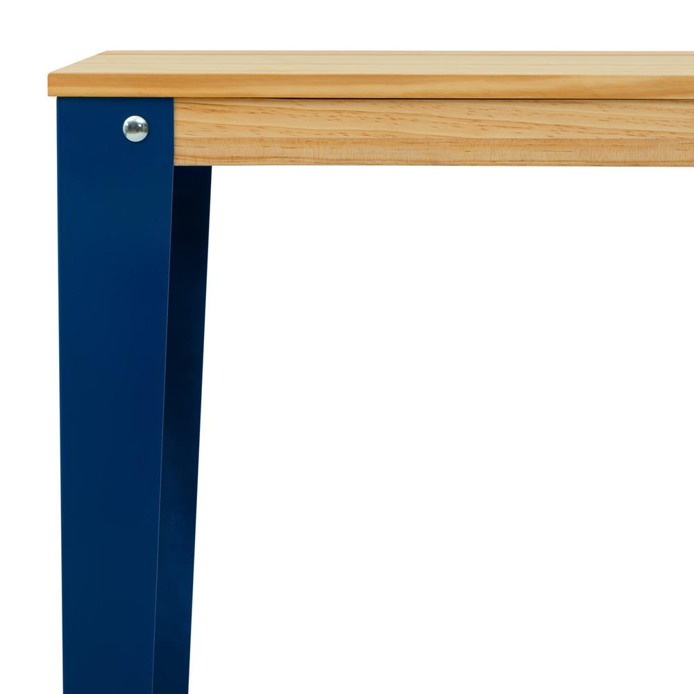 Mesa Alta Industrial Lunds ECO Azul en Madera de Pino Natural Box Furniture