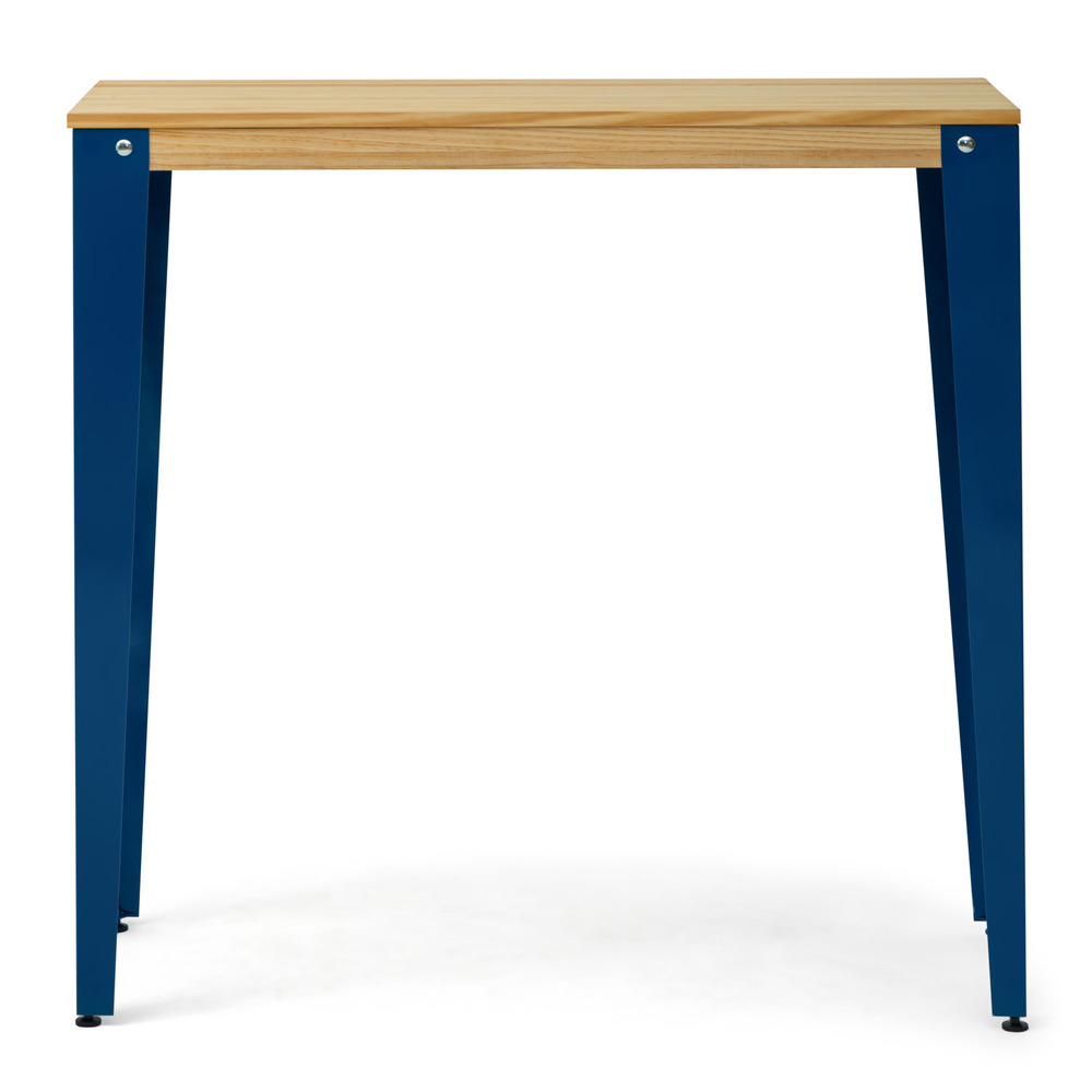 Mesa Alta Industrial Lunds ECO Azul en Madera de Pino Natural Box Furniture