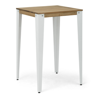Mesa Alta Industrial Lunds ECO Blanca en Madera de Pino Efecto Vintage Box Furniture 