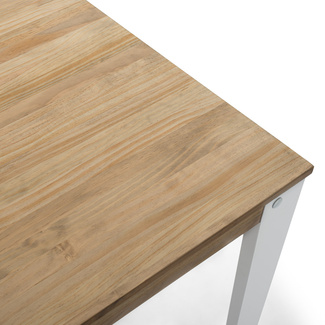 Mesa Alta Industrial Lunds ECO Blanca en Madera de Pino Efecto Vintage Box Furniture 