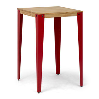 Mesa Industrial Alta Lunds ECO Roja en Madera de Pino Natural Box Furniture