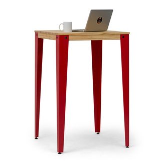 Mesa Industrial Alta Lunds ECO Roja en Madera de Pino Natural Box Furniture