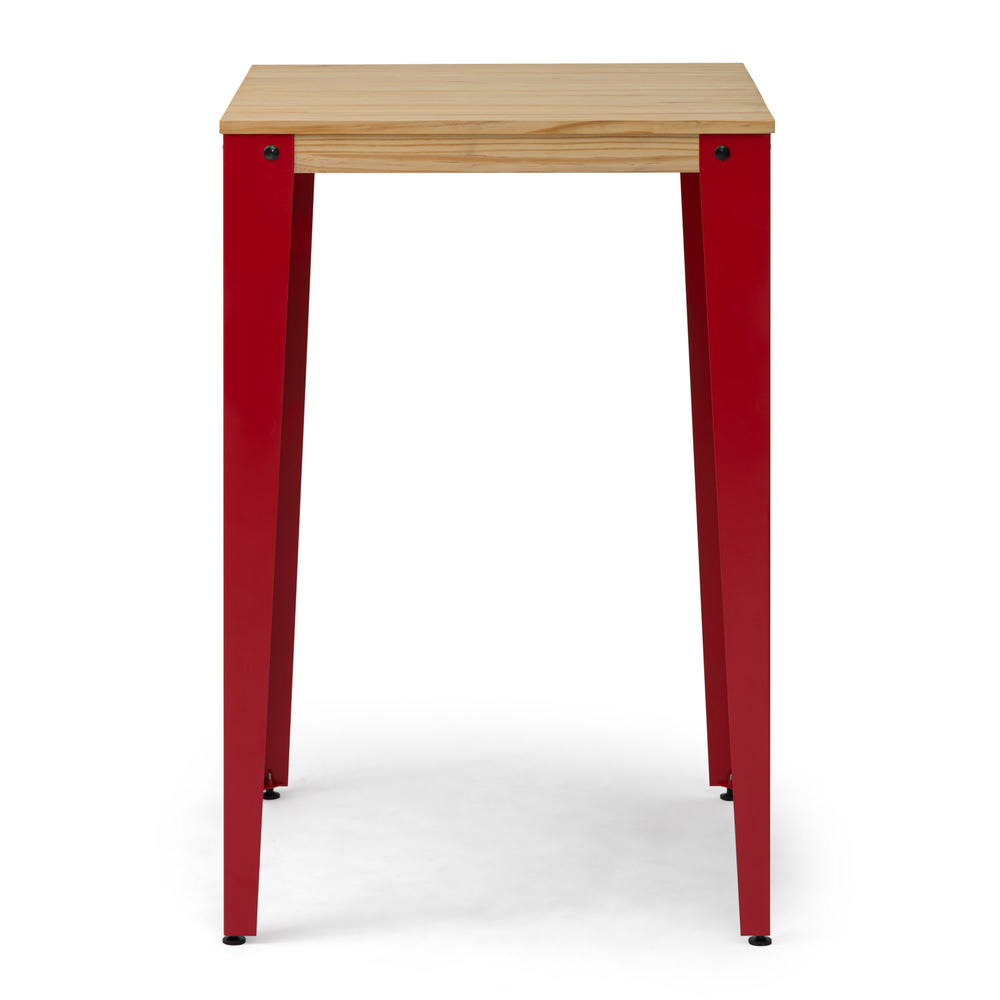Mesa Industrial Alta Lunds ECO Roja en Madera de Pino Natural Box Furniture