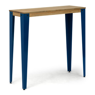 Mesa Alta Industrial Lunds ECO Azul en Madera de Pino Efecto Vintage Box Furniture