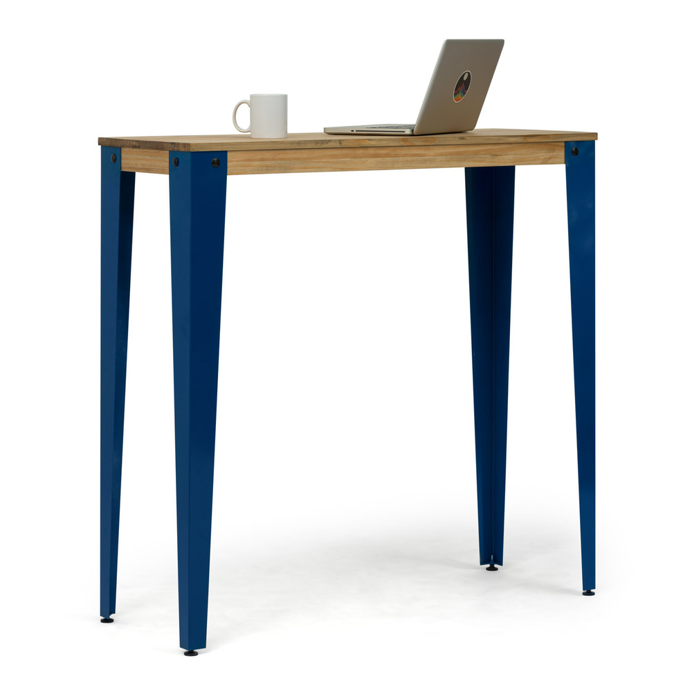 Mesa Alta Industrial Lunds ECO Azul en Madera de Pino Efecto Vintage Box Furniture