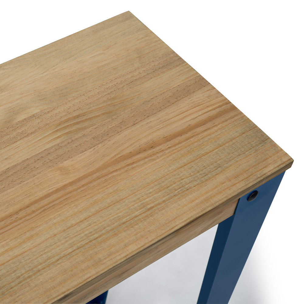 Mesa Alta Industrial Lunds ECO Azul en Madera de Pino Efecto Vintage Box Furniture
