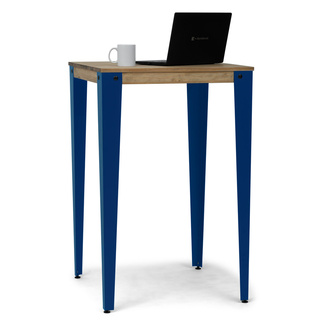 Mesa Alta Industrial Lunds Azul ECO en Madera de Pino Efecto Vintage Box Furniture