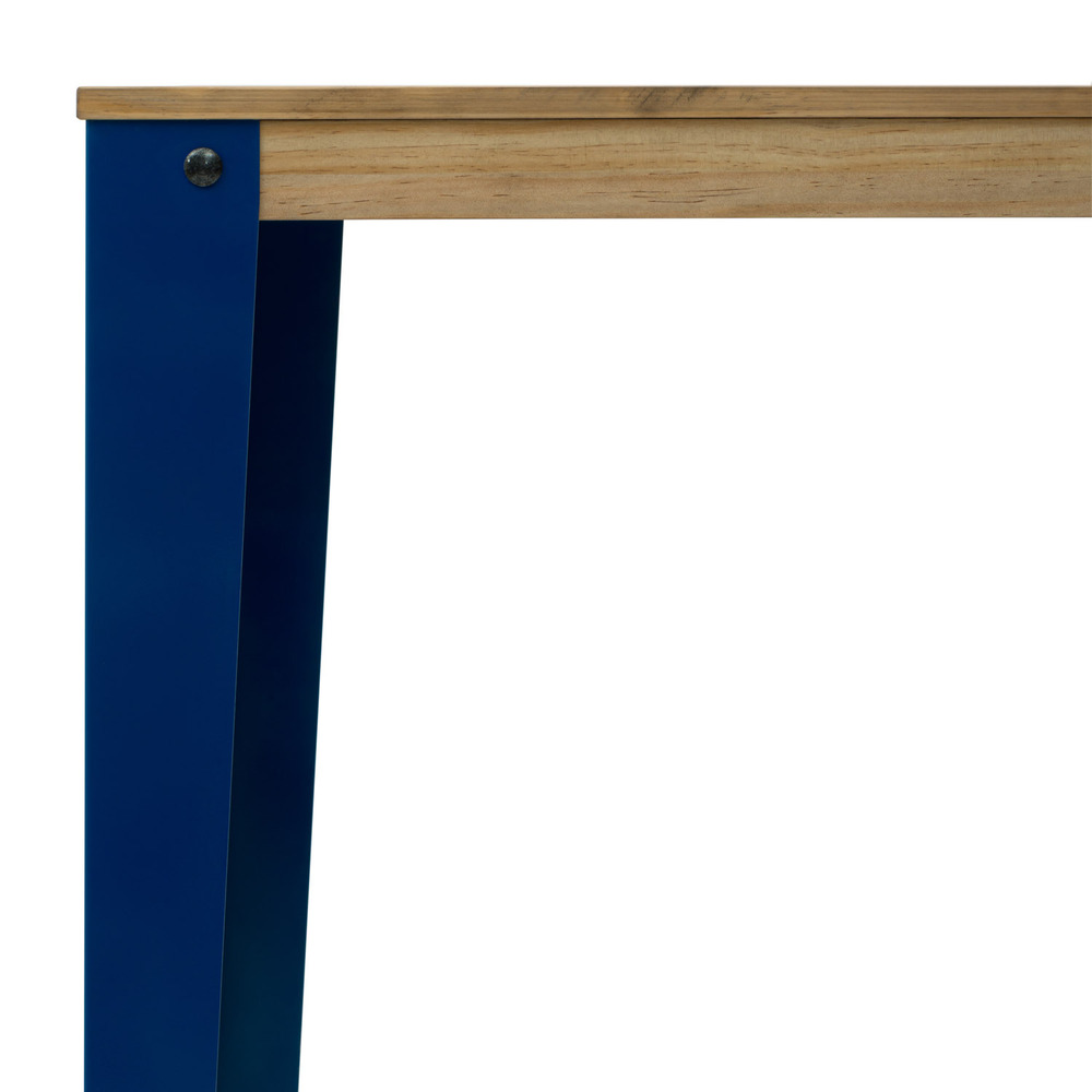 Mesa Alta Industrial Lunds Azul ECO en Madera de Pino Efecto Vintage Box Furniture