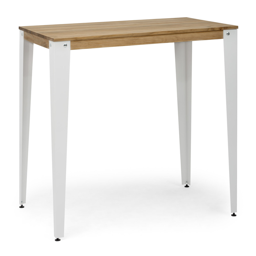 Mesa Alta Industrial Lunds ECO Blanca en Madera de Pino Efecto Vintage Box Furniture 
