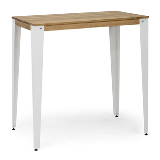 Mesa Alta Industrial Lunds ECO Blanca en Madera de Pino Efecto Vintage Box Furniture 