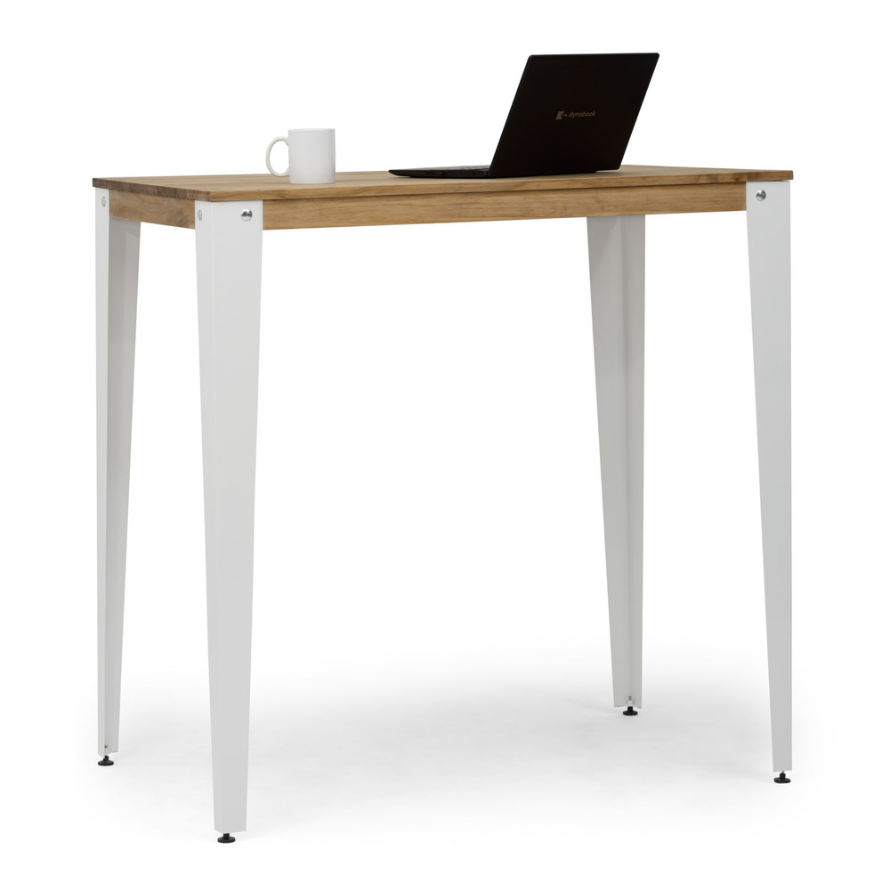 Mesa Alta Industrial Lunds ECO Blanca en Madera de Pino Efecto Vintage Box Furniture 