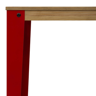 Mesa Alta Industrial Lunds ECO Rojo en Madera de Pino Efecto Vintage Box Furniture 