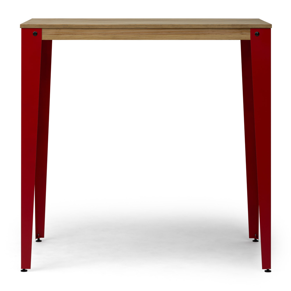 Mesa Alta Industrial Lunds ECO Rojo en Madera de Pino Efecto Vintage Box Furniture 