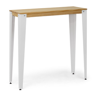 Mesa Alta Industrial Lunds ECO Blanca en Madera de Pino Natural Box Furniture