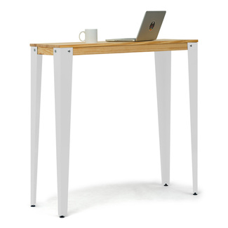 Mesa Alta Industrial Lunds ECO Blanca en Madera de Pino Natural Box Furniture