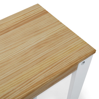 Mesa Alta Industrial Lunds ECO Blanca en Madera de Pino Natural Box Furniture