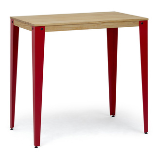 Mesa Industrial Alta Lunds ECO Roja en Madera de Pino Natural Box Furniture