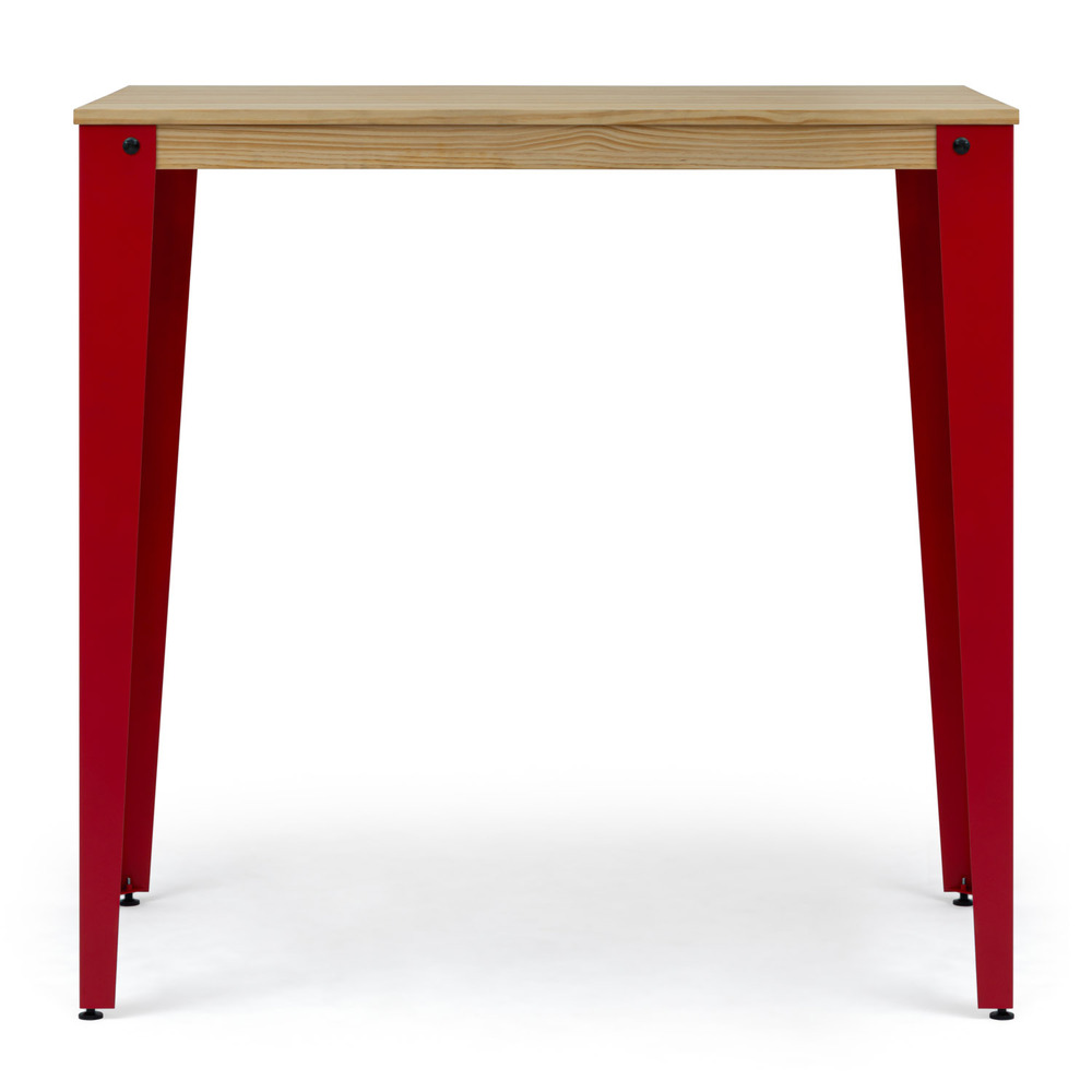 Mesa Industrial Alta Lunds ECO Roja en Madera de Pino Natural Box Furniture