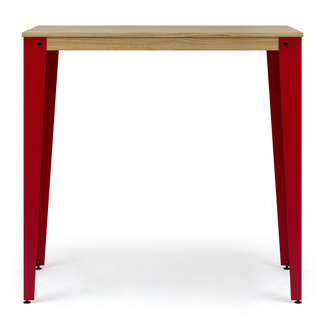 Mesa Industrial Alta Lunds ECO Roja en Madera de Pino Natural Box Furniture