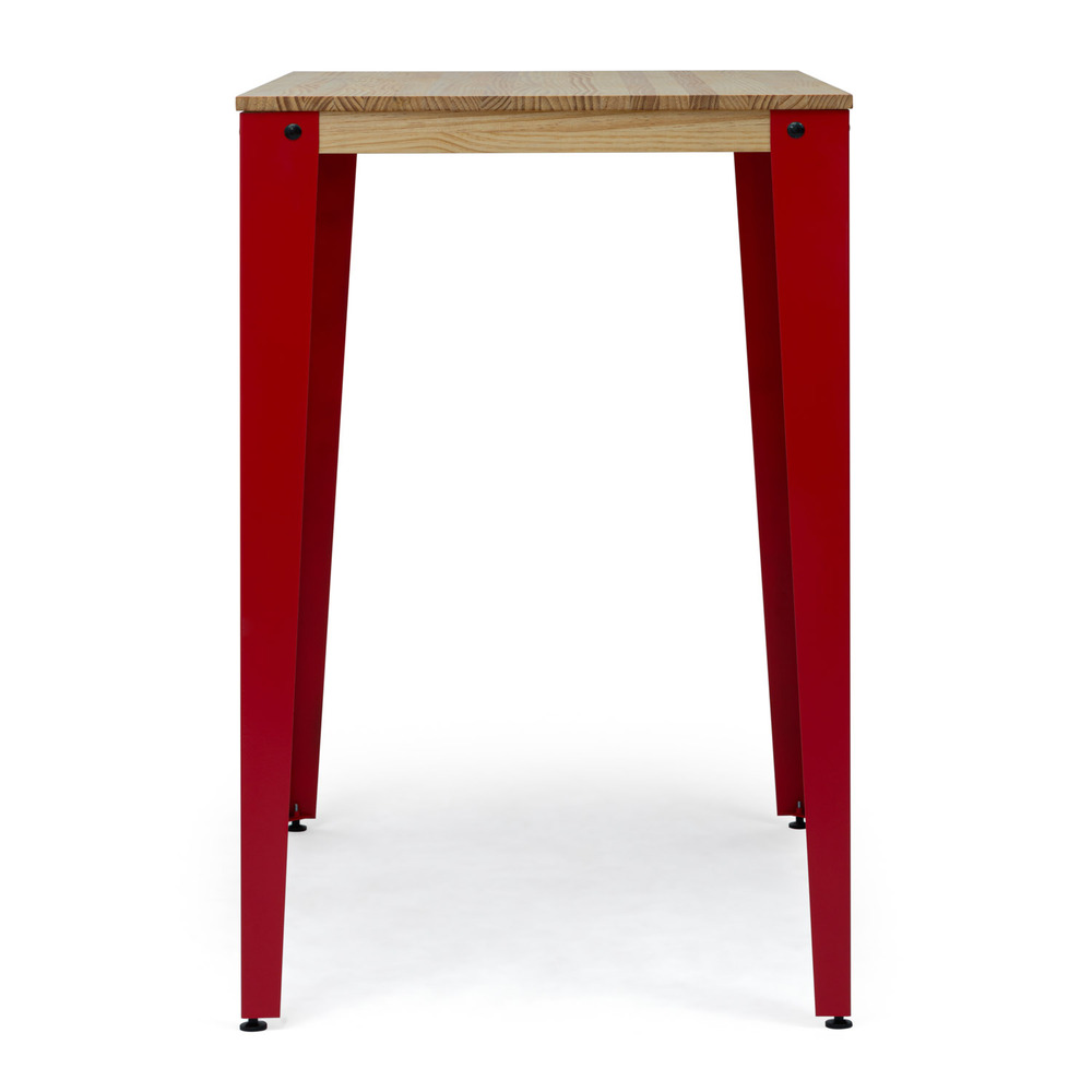 Mesa Industrial Alta Lunds ECO Roja en Madera de Pino Natural Box Furniture