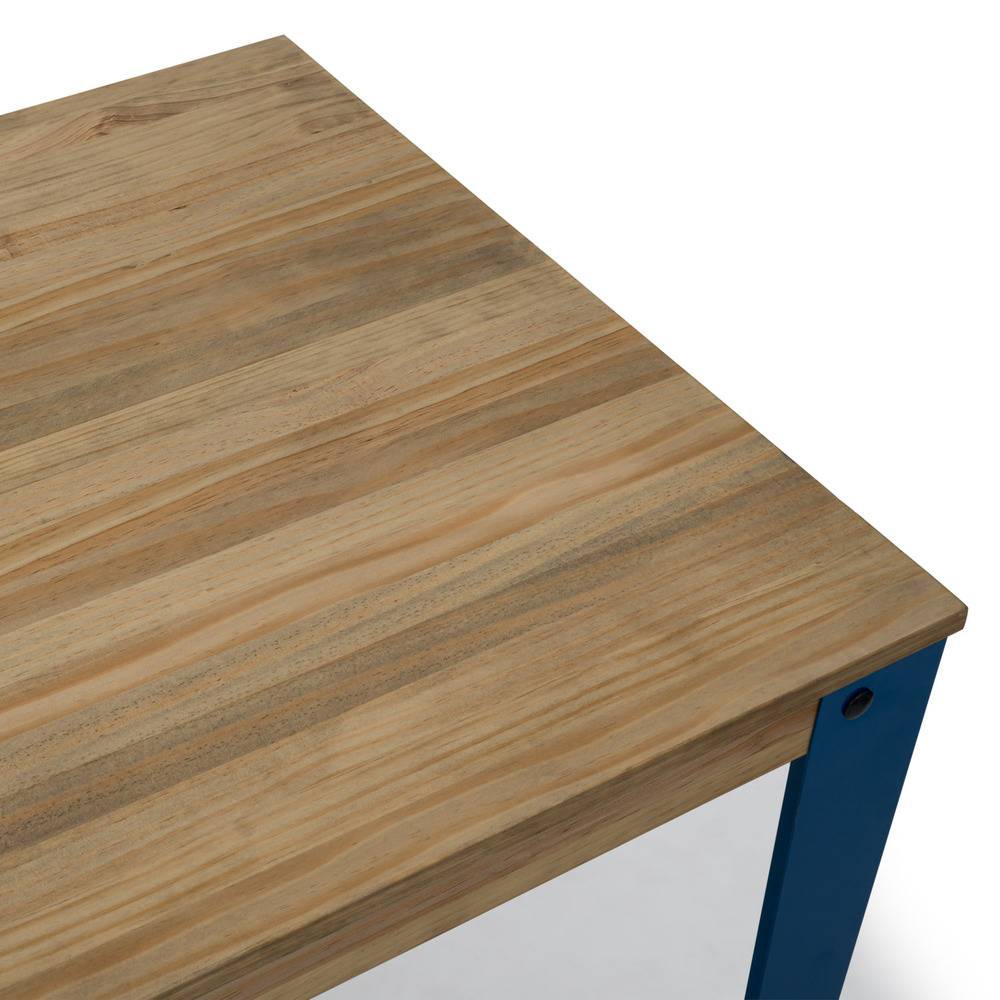 Mesa Alta Industrial Lunds Azul ECO en Madera de Pino Efecto Vintage Box Furniture