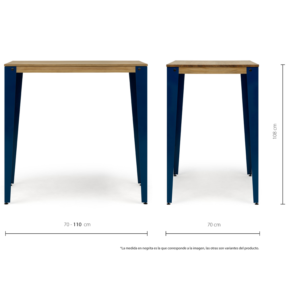 Mesa Alta Industrial Lunds Azul ECO en Madera de Pino Efecto Vintage Box Furniture