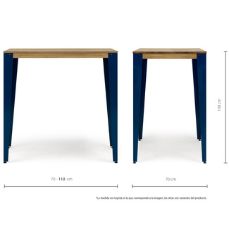 Mesa Alta Industrial Lunds Azul ECO en Madera de Pino Efecto Vintage Box Furniture