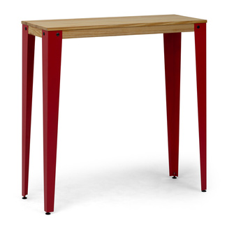 Mesa Alta Industrial Lunds ECO Roja en Madera de Pino Natural Box Furniture