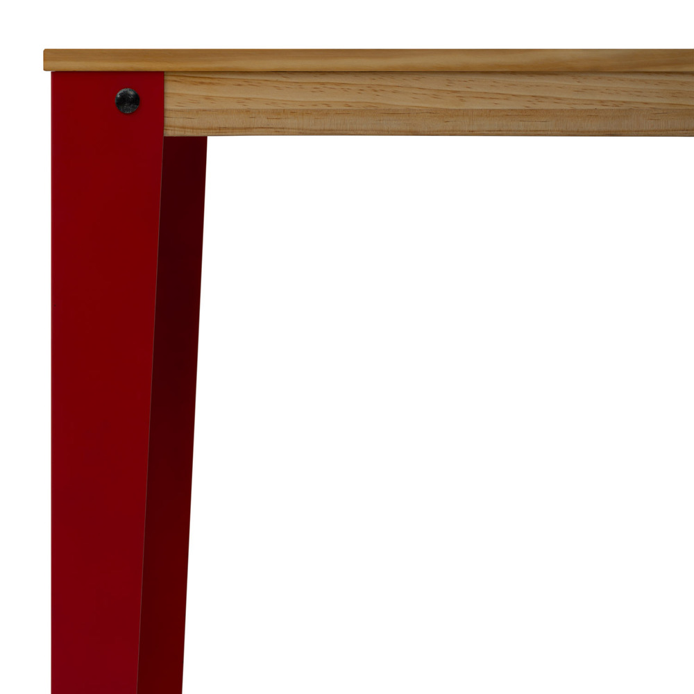 Mesa Alta Industrial Lunds ECO Roja en Madera de Pino Natural Box Furniture