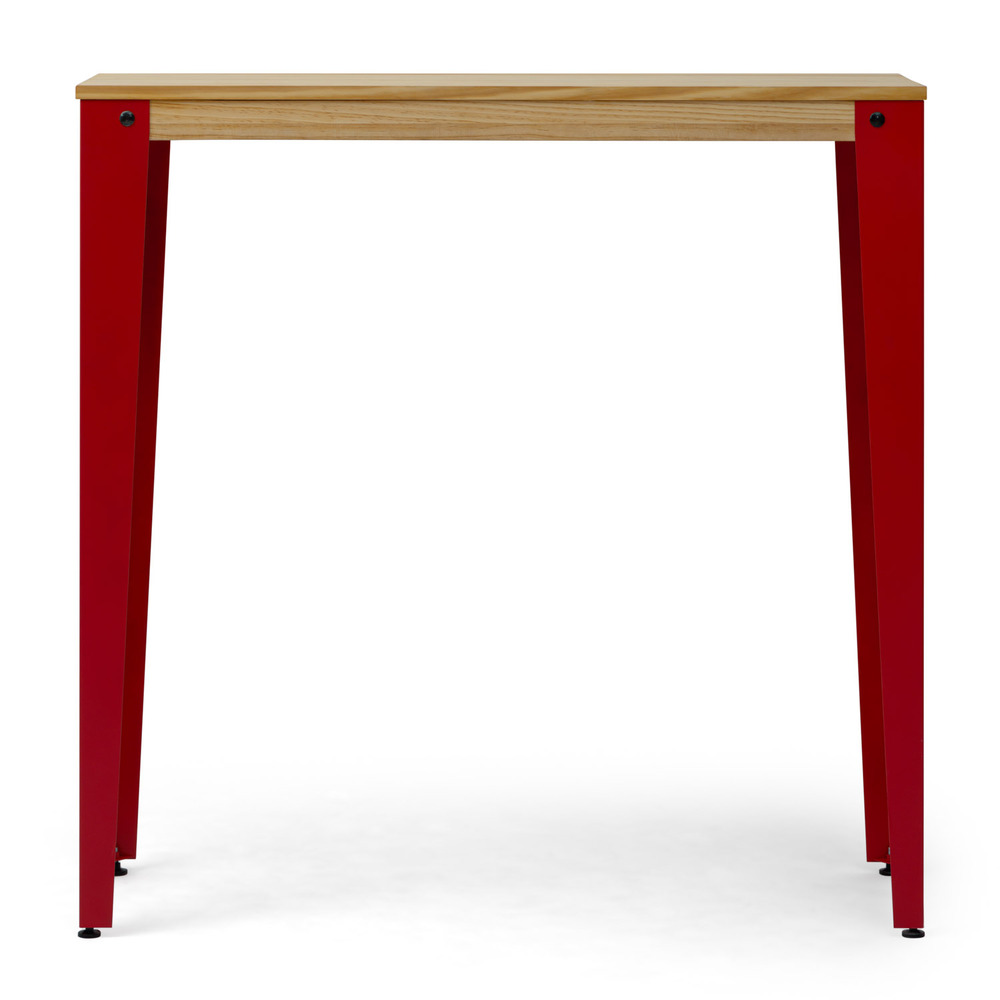 Mesa Alta Industrial Lunds ECO Roja en Madera de Pino Natural Box Furniture