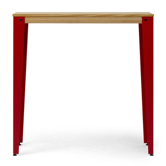 Mesa Alta Industrial Lunds ECO Roja en Madera de Pino Natural Box Furniture