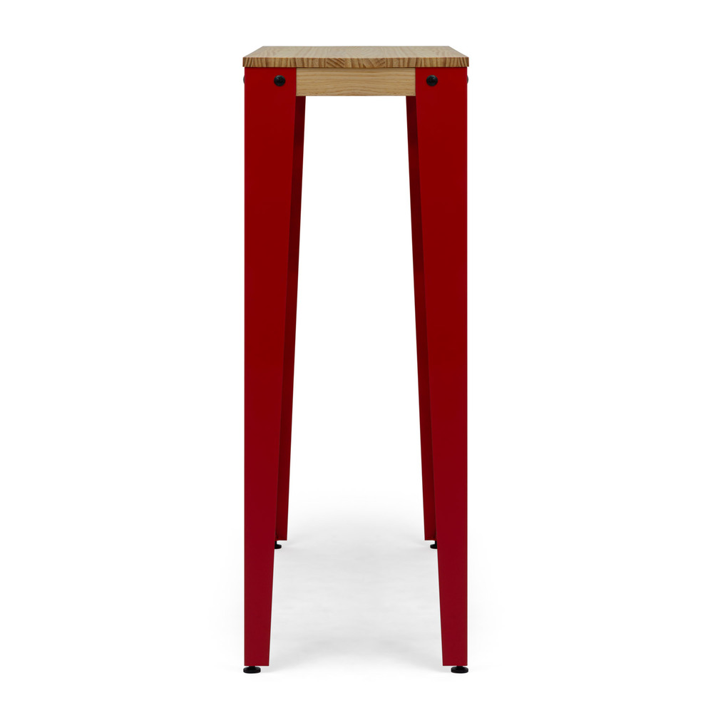 Mesa Alta Industrial Lunds ECO Roja en Madera de Pino Natural Box Furniture