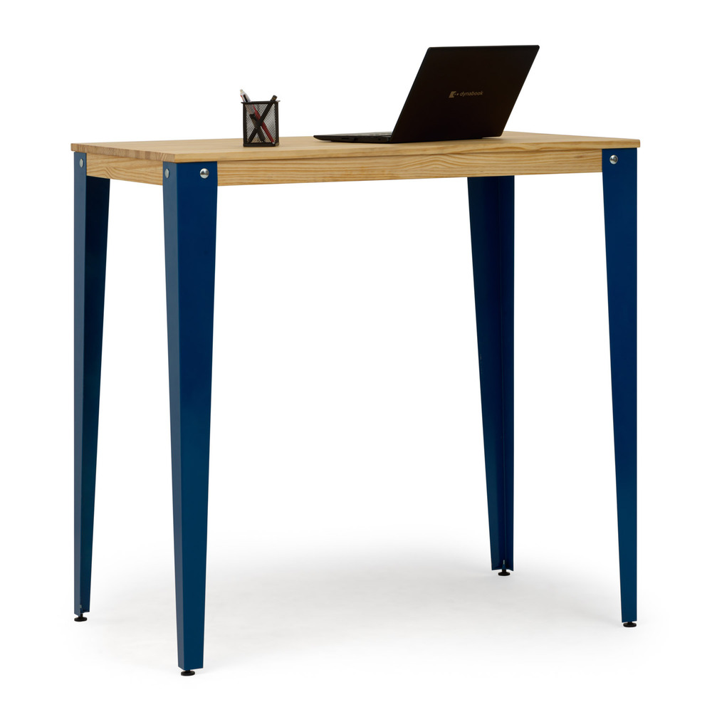 Mesa Alta Lunds Industrial ECO Azul en Madera de Pino Natural Box Furniture