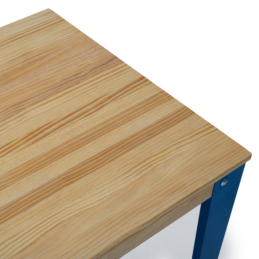 Mesa Alta Lunds Industrial ECO Azul en Madera de Pino Natural Box Furniture