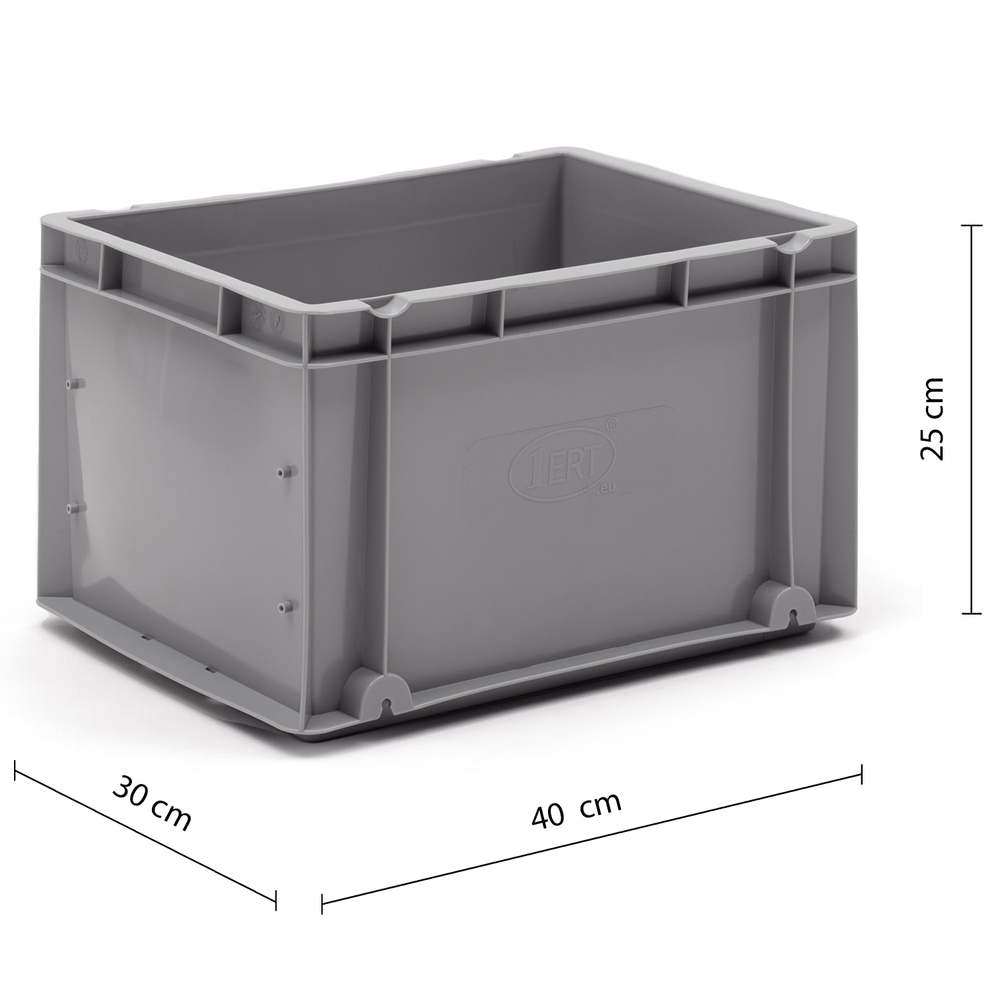 Caja de Plastico Norma Europa Gris Cerrada 30 x 40 x 25 cm  