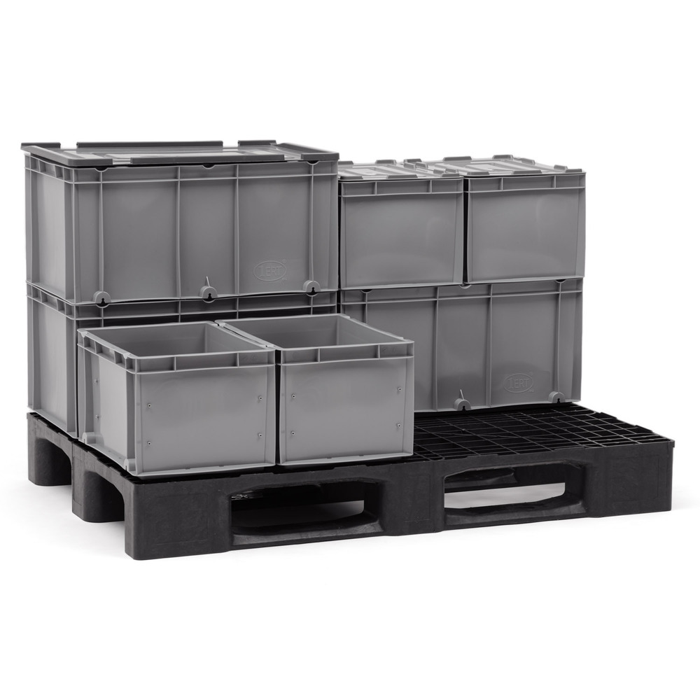 Caja de Plastico Norma Europa Gris Cerrada 30 x 40 x 25 cm  