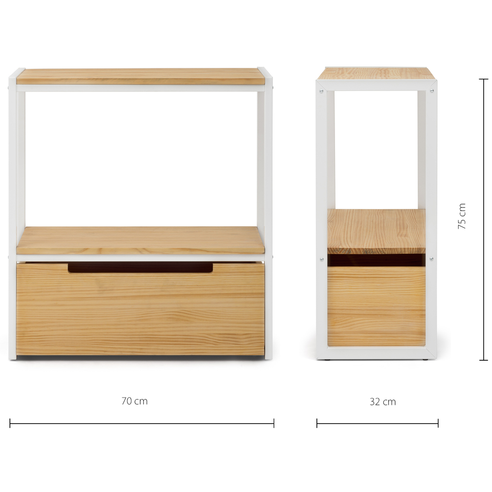 Mueble Auxiliar Derby ECO de Estilo Industrial de Madera con Estante Box Furniture