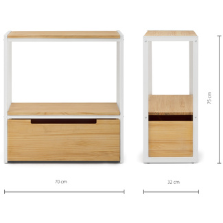 Mueble Auxiliar Derby ECO de Estilo Industrial de Madera con Estante Box Furniture