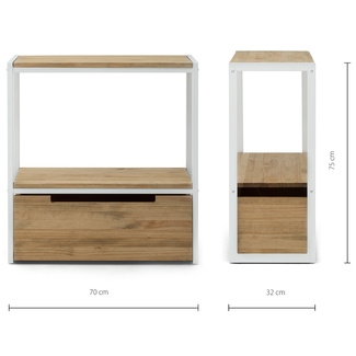 Mueble Auxiliar Derby ECO de Estilo Industrial de Madera con Estante Box Furniture