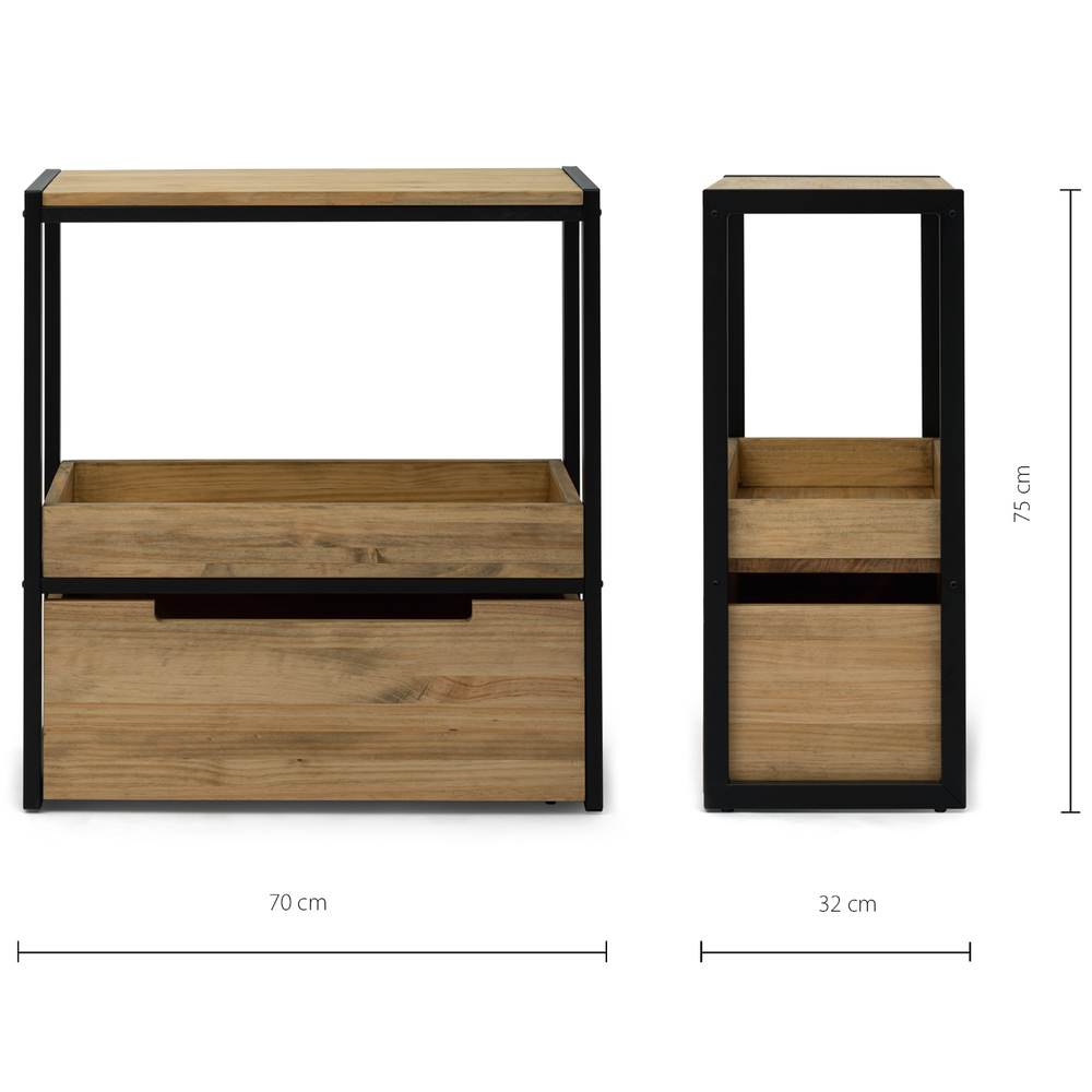 Mueble Auxiliar Derby ECO de Estilo Industrial de Madera con Bandeja Box Furniture 