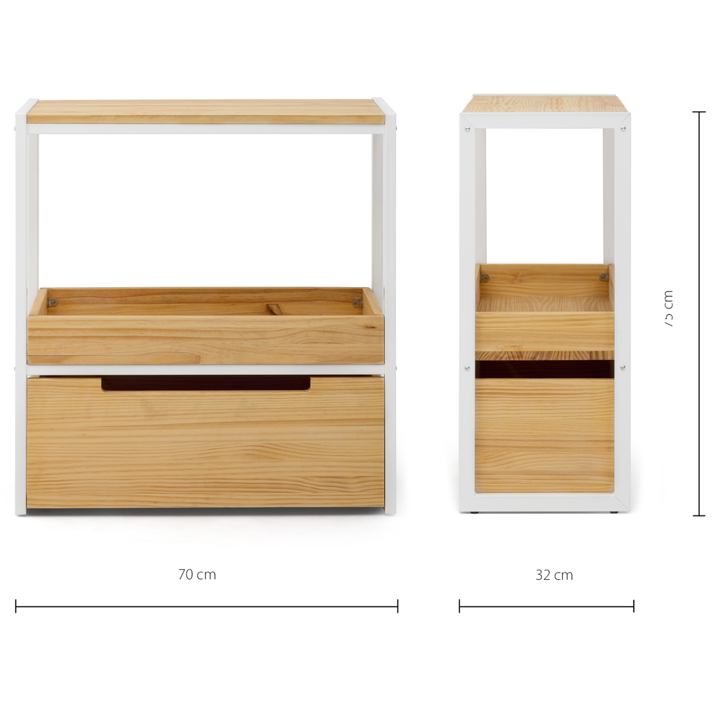 Mueble Auxiliar Derby ECO de Estilo Industrial de Madera con Bandeja Box Furniture 
