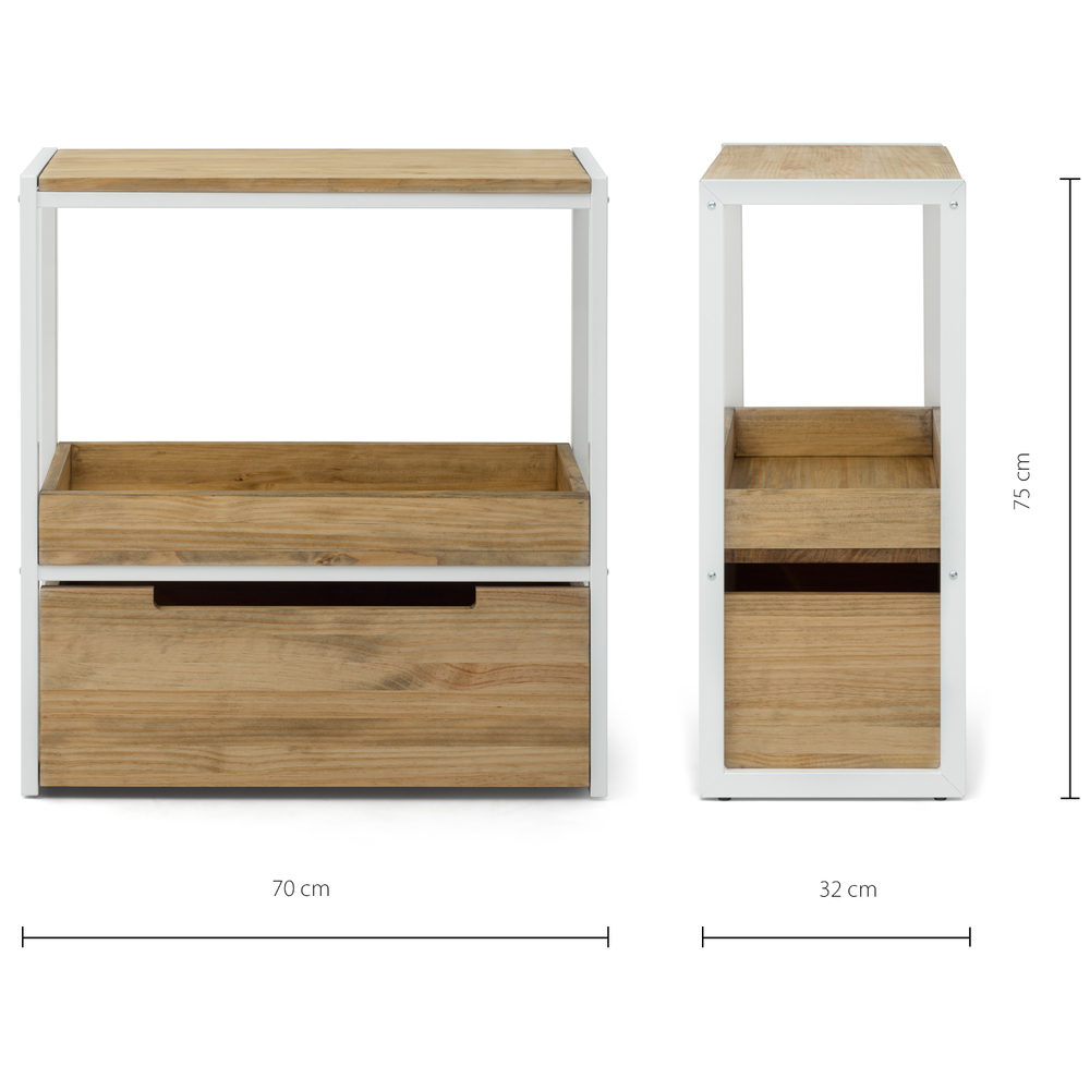 Mueble Auxiliar Derby ECO de Estilo Industrial de Madera con Bandeja Box Furniture 
