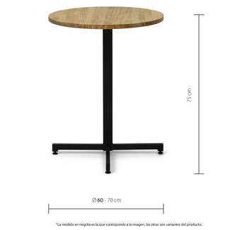 Mesa Negra iCub Pie Central Tablero Industrial