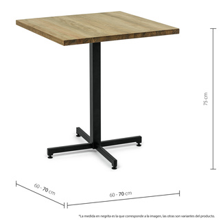 Mesa Negra iCub Pie Central Tablero Industrial