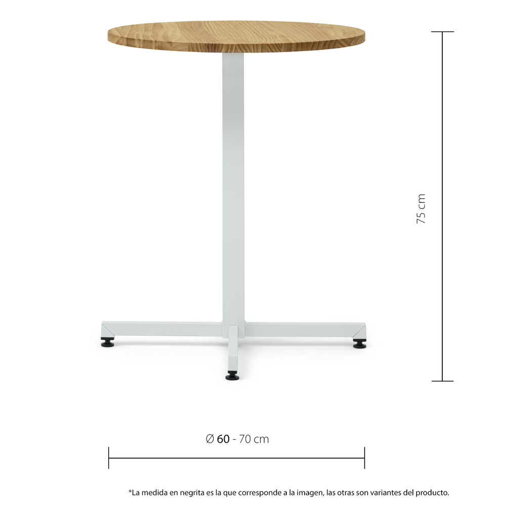 Mesa iCub Ecológica Pie Central Blanco Tablero de Madera 