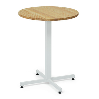 Mesa iCub Pie Central Blanco Tablero de Madera Natural 