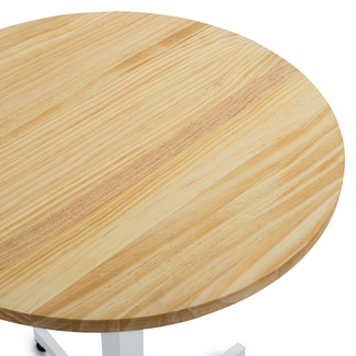 Mesa iCub Pie Central Blanco Tablero de Madera Natural 