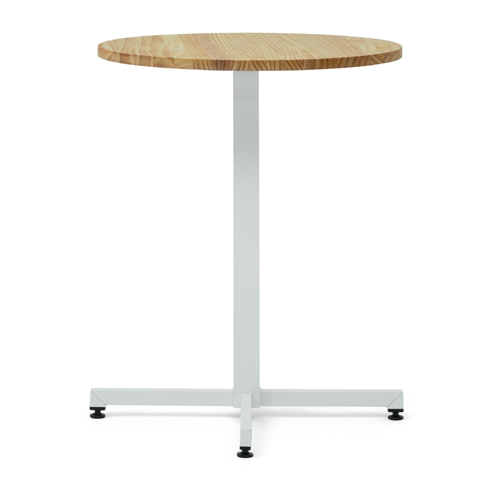 Mesa iCub Pie Central Blanco Tablero de Madera Natural 
